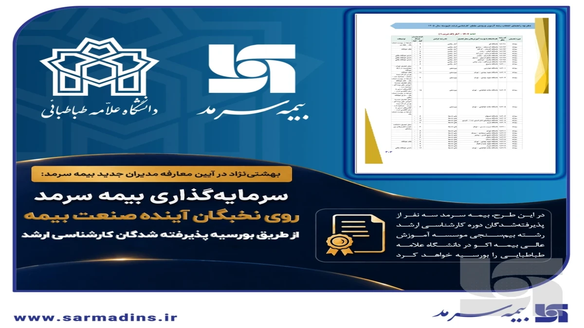 بورسیه پذیرفته‌شدگان دوره کارشناسی ارشد رشته بیم‌سنجی در آزمون سراسری